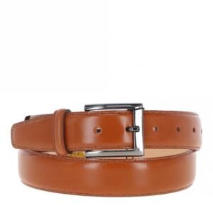 Men’s Chino Leather Belt Tan Brand New with white background