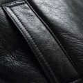 Close-up view of a Real Sheep Skin Men’s MF7 Leather Bomber Jacket