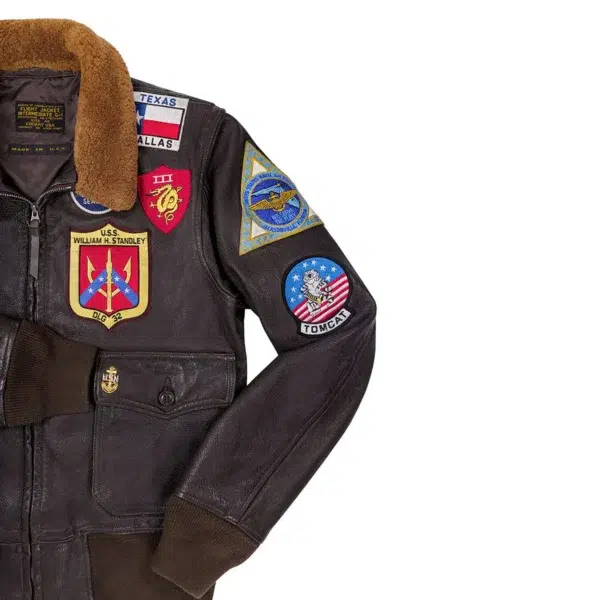 Close-up view of Official Signature Top Gun Maverick Bomber Jacket