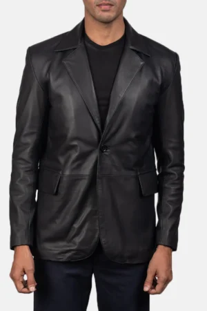 Daron Black Leather Blazer