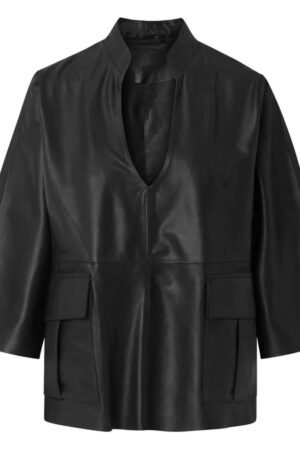 KyleDEP Women’s Nero Leather Top Black New
