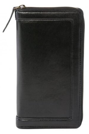 Vegetable Tanned Leather Travel Wallet Black