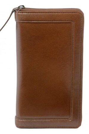 Vegetable Tanned Leather Travel Wallet Chestnut