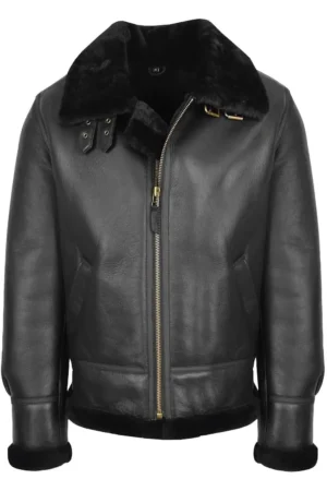 Men’s Classic B3 Original Sheepskin Jacket Black