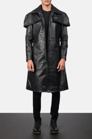 Classic Black Leather Duster