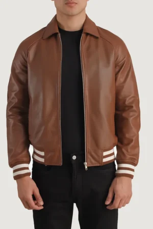 Walton Brown Leather Varsity Jacket