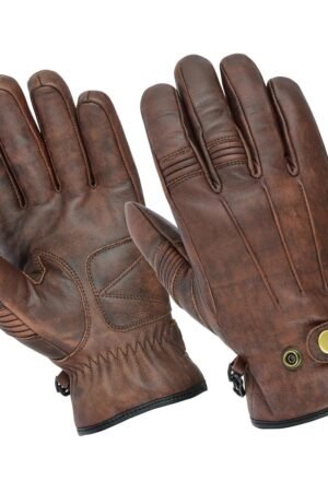 Motorcycle Leather Gloves Warm Soft Black