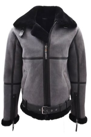 Original RAF Flying Sheepskin Jacket Tyler Grey Black Shearling