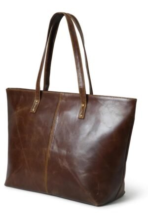 The Kim Women’s Leather Tote Bag Dark Brown