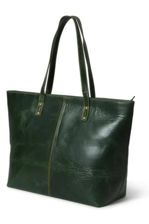 The Kim Women’s Leather Tote Bag Green
