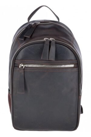 Unisex Leather Oily Hunter Backpack Brown