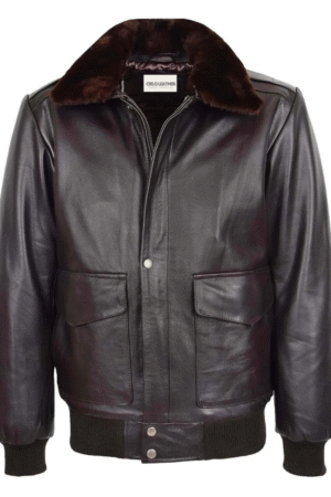 Mens Leather Bomber Jacket G-1 Aviator Style Jarrod Brown