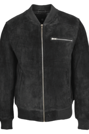 Mens Suede Bomber Varsity Jacket