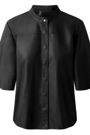 Soft Quality Women’s Nero Leather Shirt Black