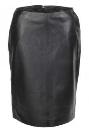 Women’s Leather Pencil Skirt Black : Linn New
