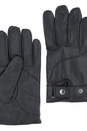 Men’s Touch Screen Friendly Leather Gloves Black